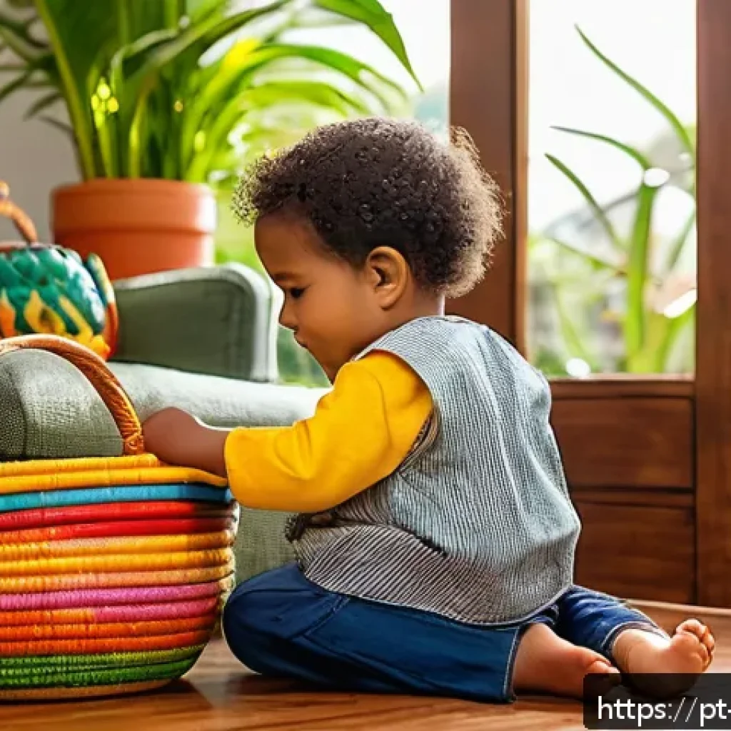 일관된 훈육 방법 - A warm and inviting family living room scene in Brazil, featuring a young child wearing colorful, co...